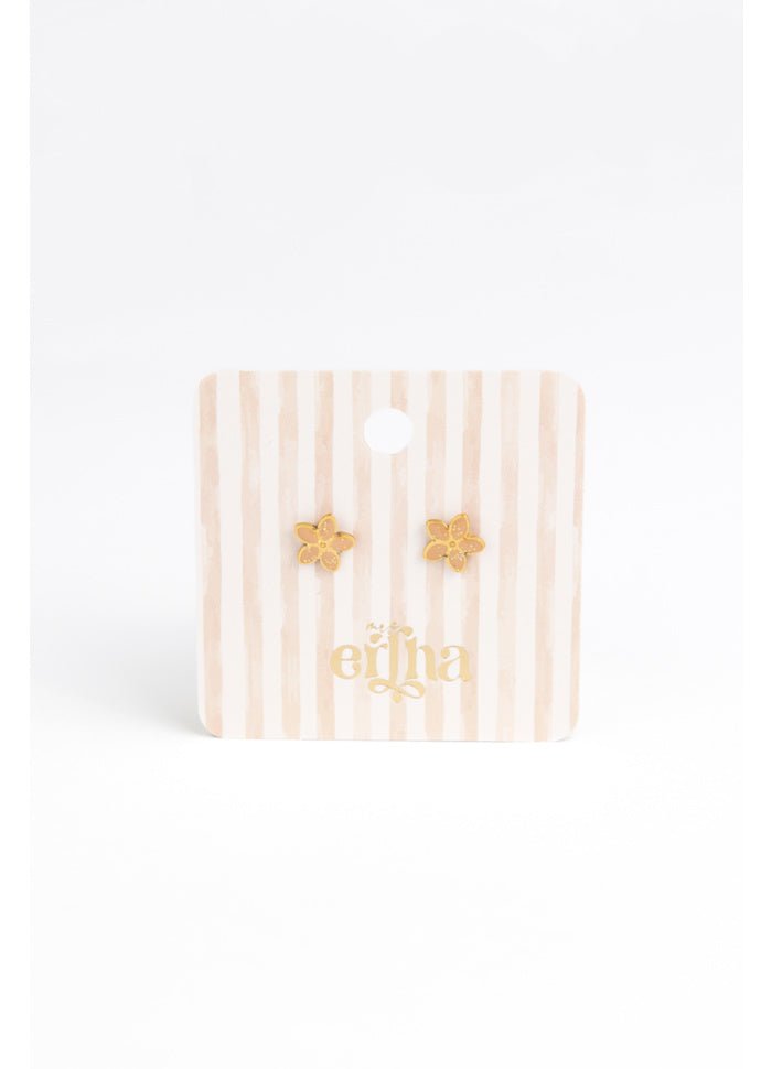 Boucles d'oreilles à tige - Golden flora - Lina et Compagnie