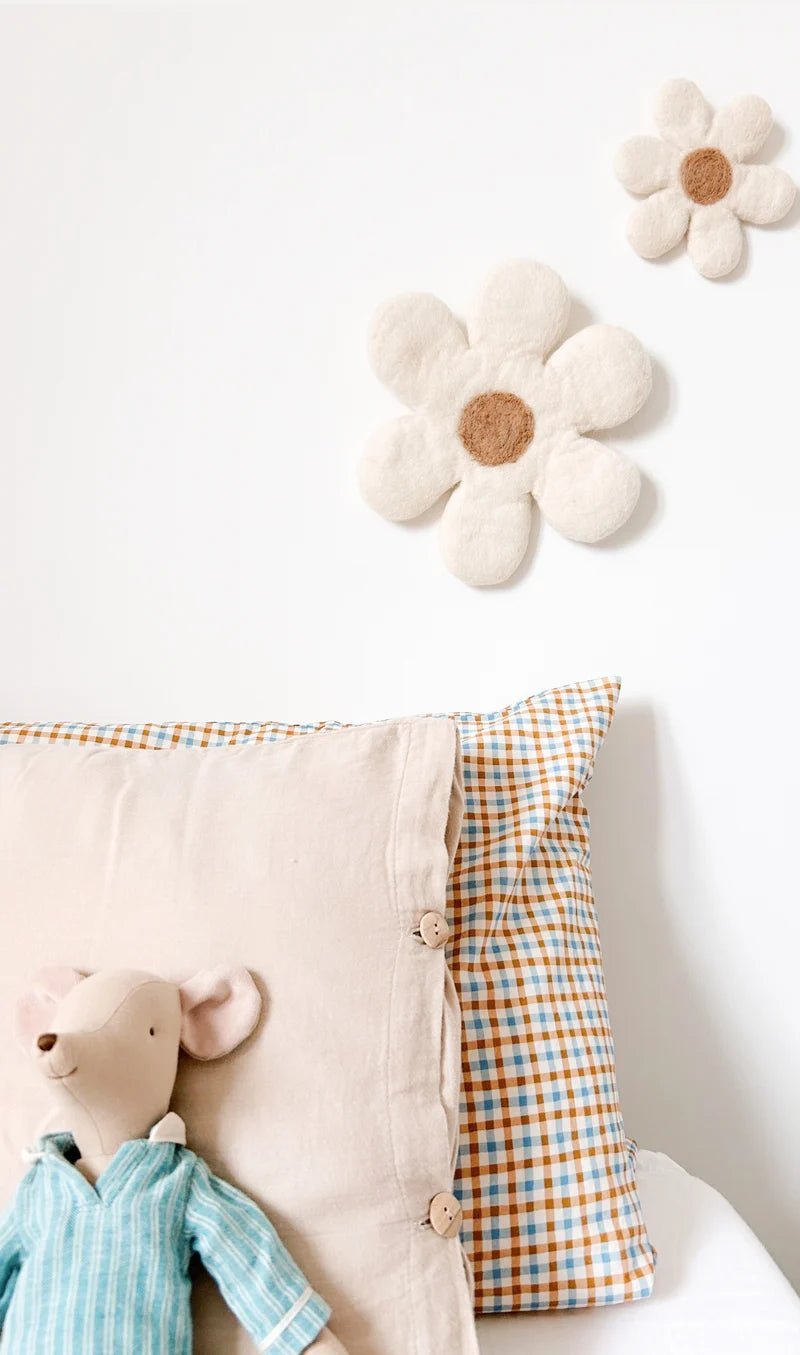 DUO DE FLEURS MURALES EN LAINE FEUTRÉE (en pré - commande) - Lina et Compagnie
