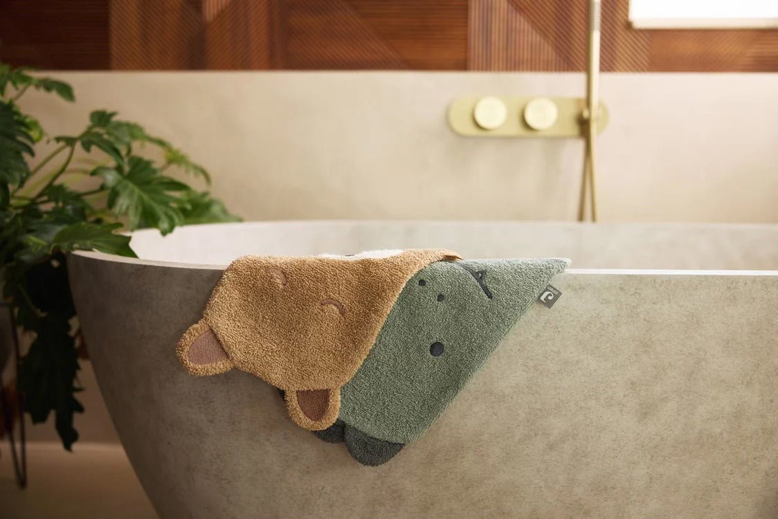 GANT DE TOILETTE EN ÉPONGE JUNGLE JAMBO - CROCO - Lina et Compagnie