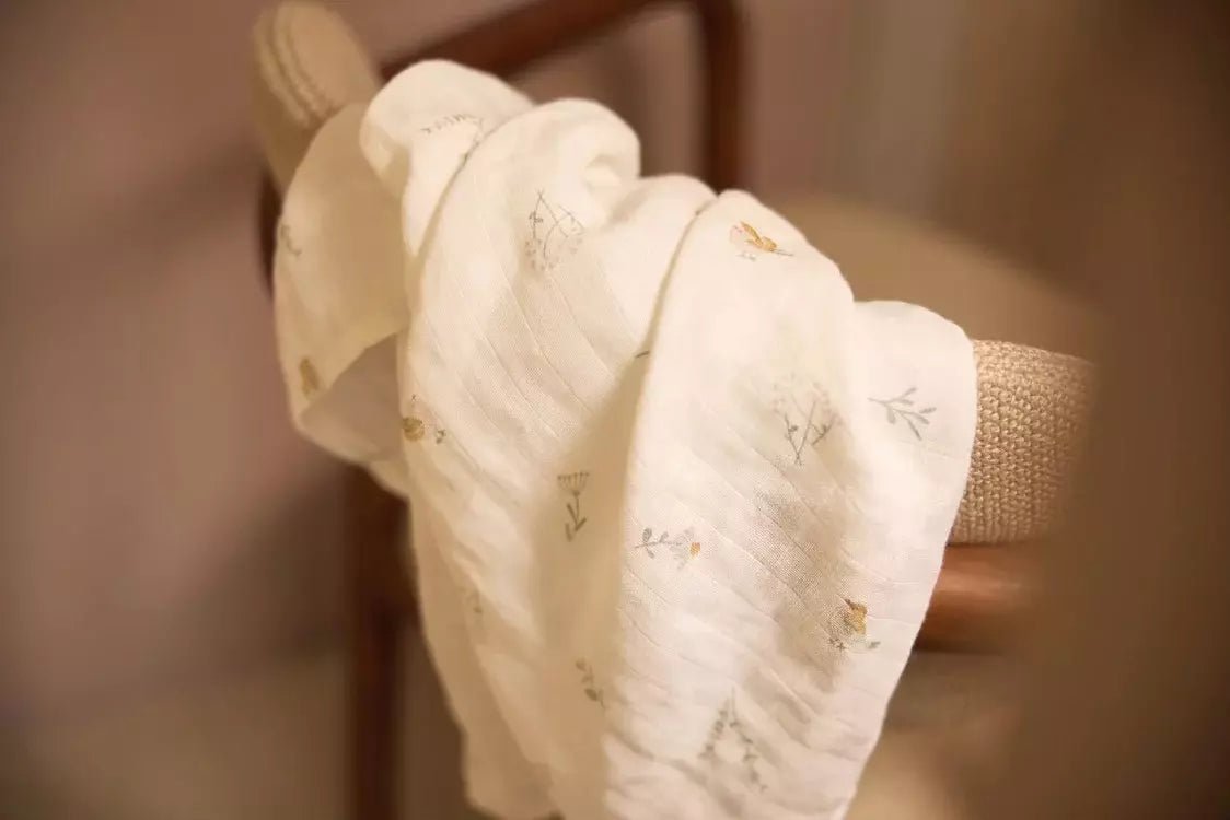 LOT DE 2 MAXI LANGES EN GAZE DE COTON - LOVELY BIRDS - Lina et Compagnie