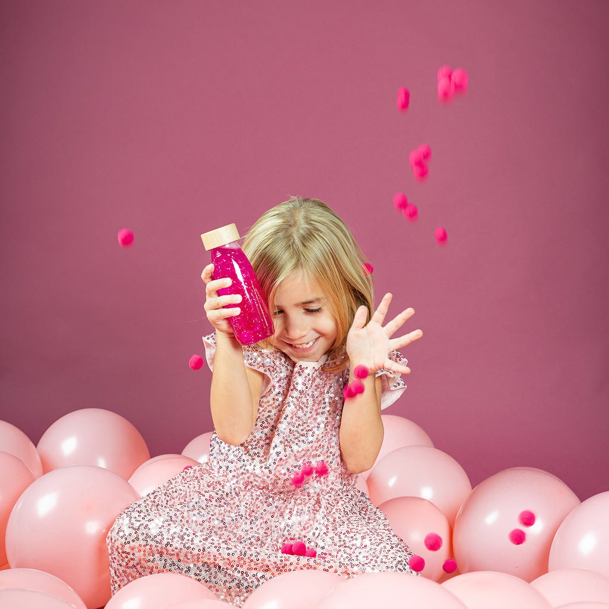 Bouteille Sensorielle Float - Rose - Lina et Compagnie