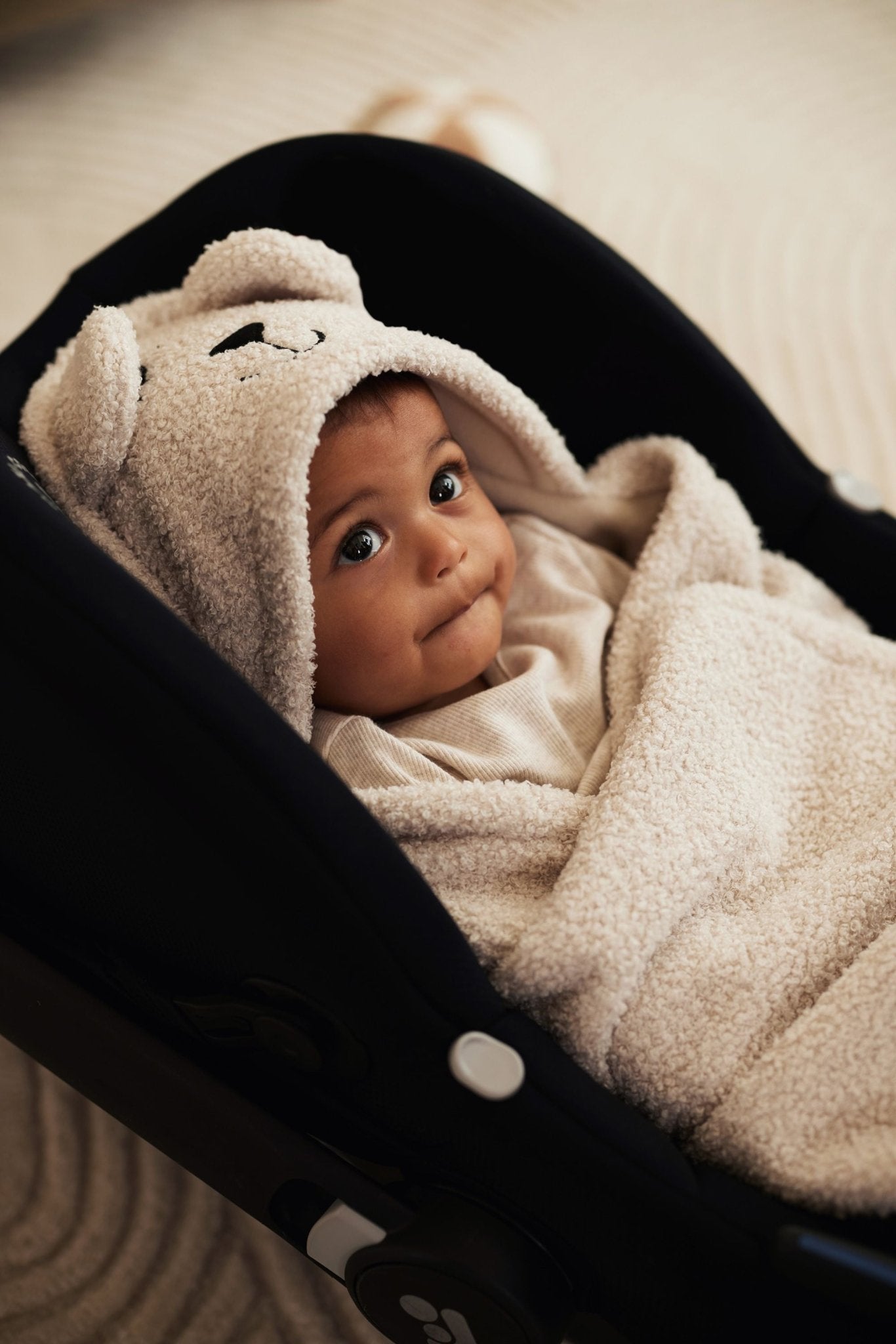 Couverture portefeuille Bear Bouclé - Oatmeal - Lina et Compagnie