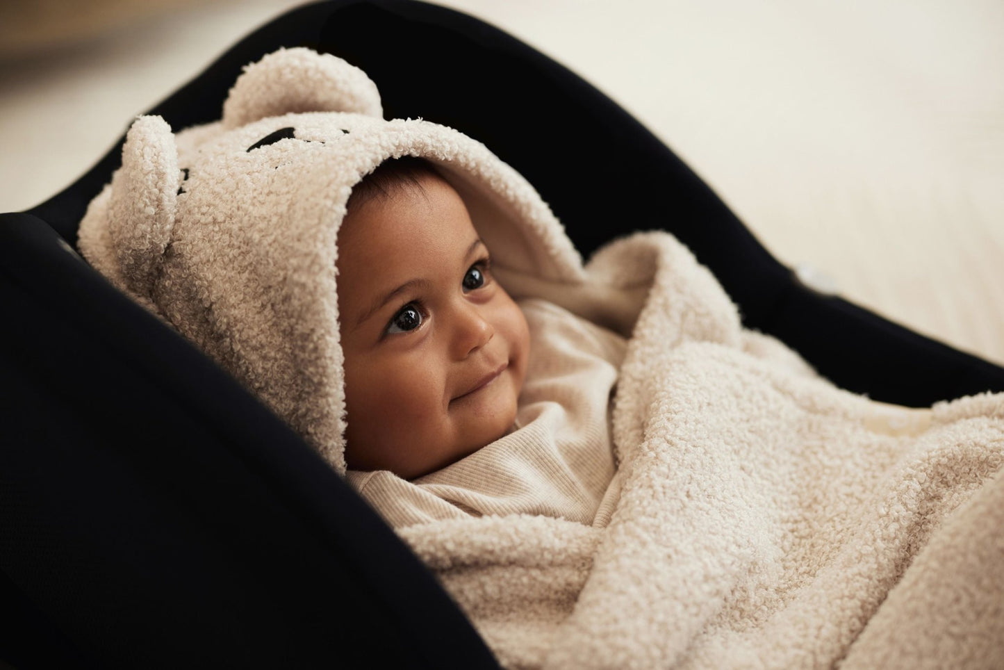 Couverture portefeuille Bear Bouclé - Oatmeal - Lina et Compagnie
