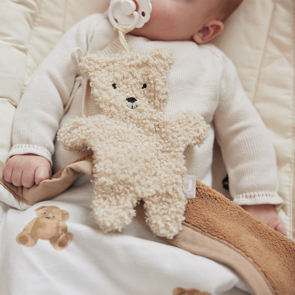 Doudou Attache Tétine Teddy Bear - Naturel - Lina et Compagnie