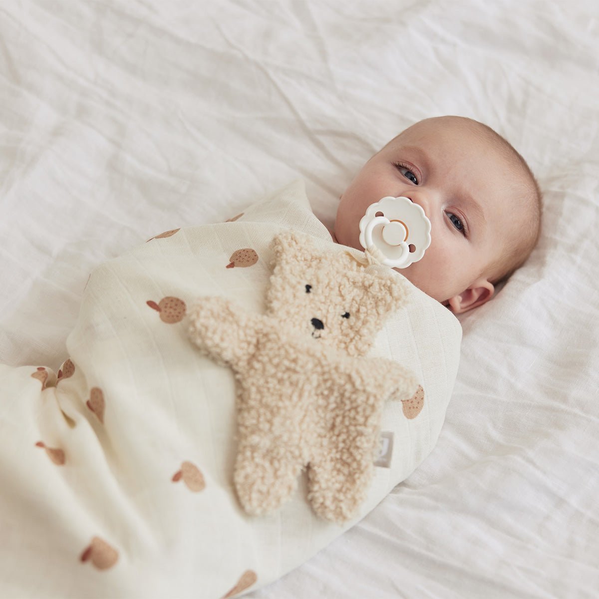 Doudou Attache Tétine Teddy Bear - Naturel - Lina et Compagnie