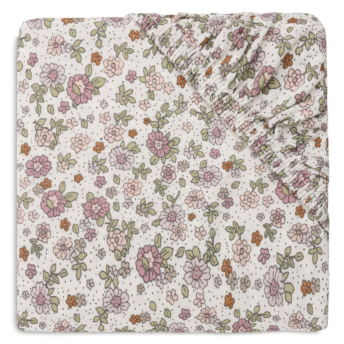 Drap-housse Jersey 70/75 X 140/150 cm - Retro Flowers - Lina et Compagnie
