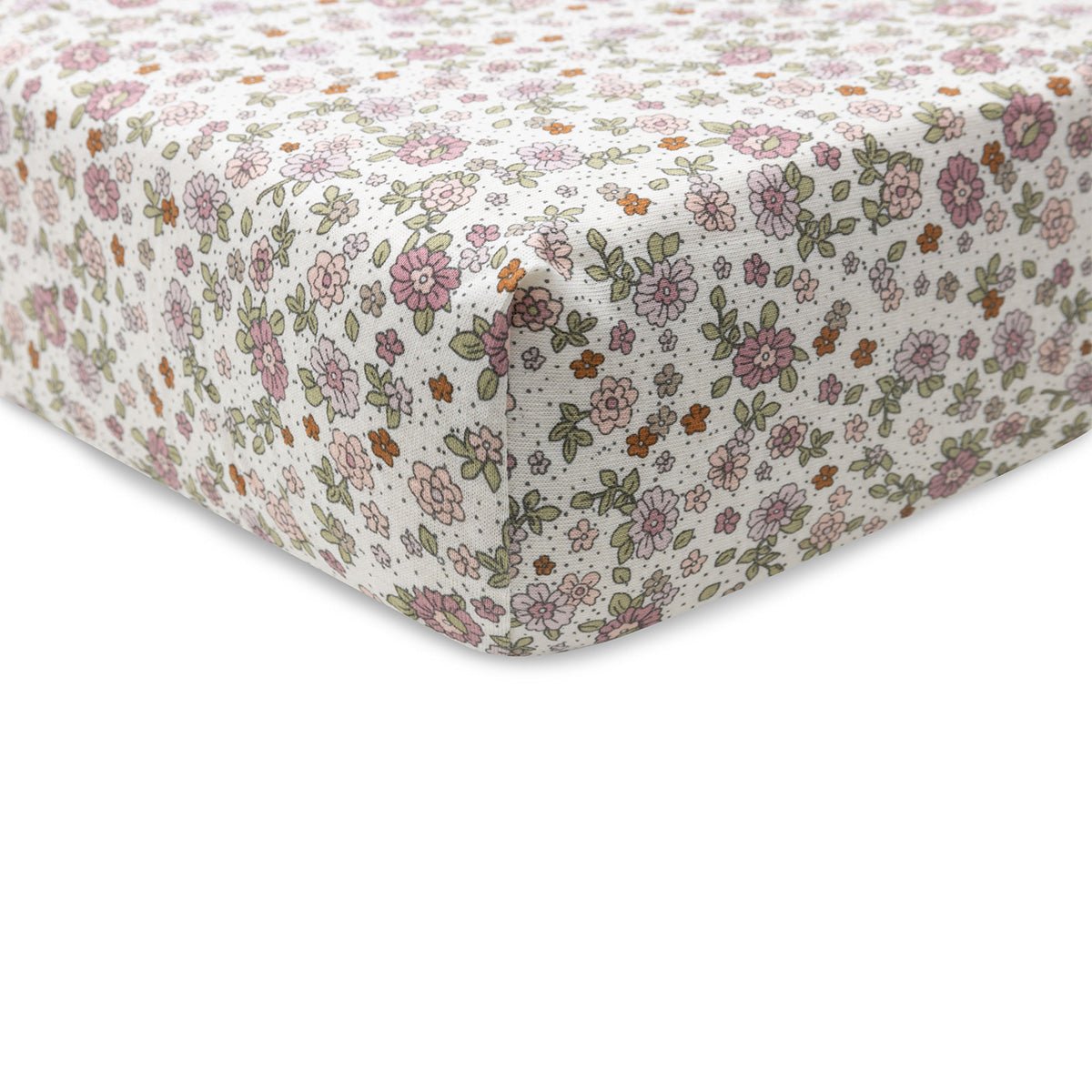 Drap-housse Jersey 70/75 X 140/150 cm - Retro Flowers - Lina et Compagnie