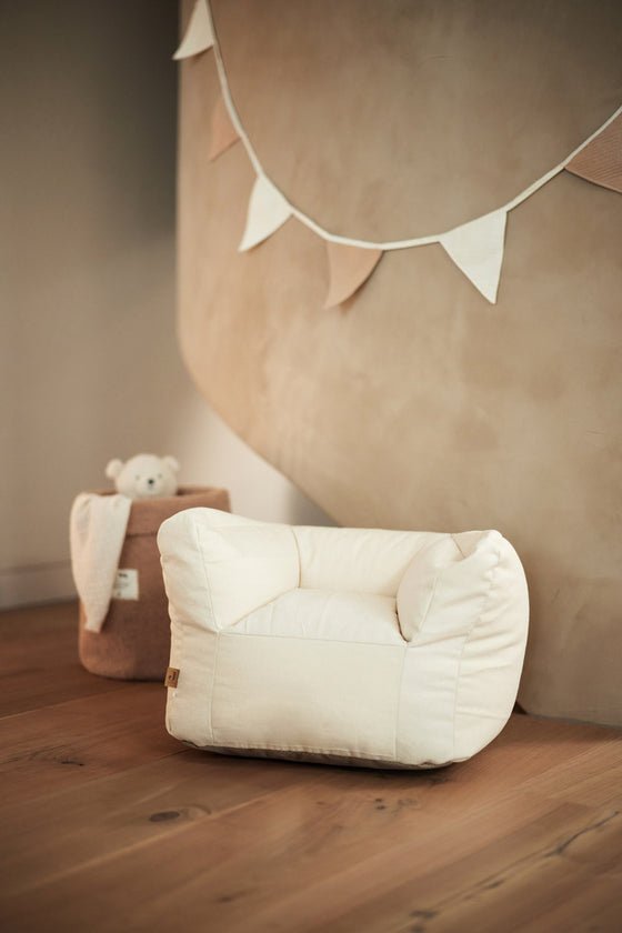 Fauteuil Pouf Enfant Twill - Naturel - Lina et Compagnie