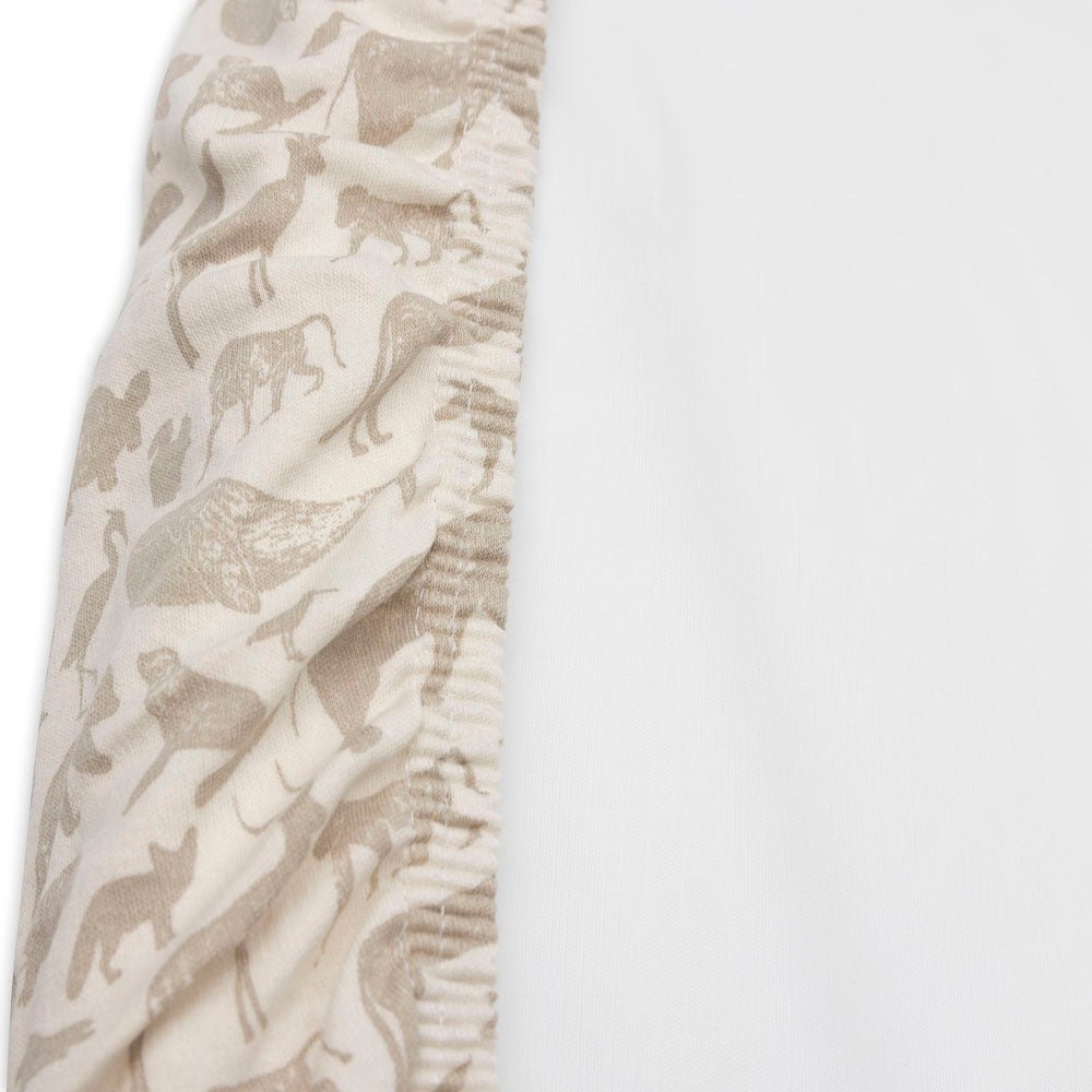 Housse matelas à langer Jersey 50x70cm - Animals Nougat - Lina et Compagnie