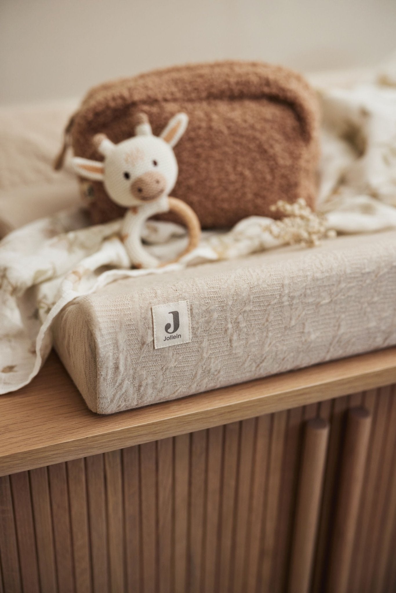 Housse matelas à langer Soft Waves 50 x 70cm - Nougat - Lina et Compagnie