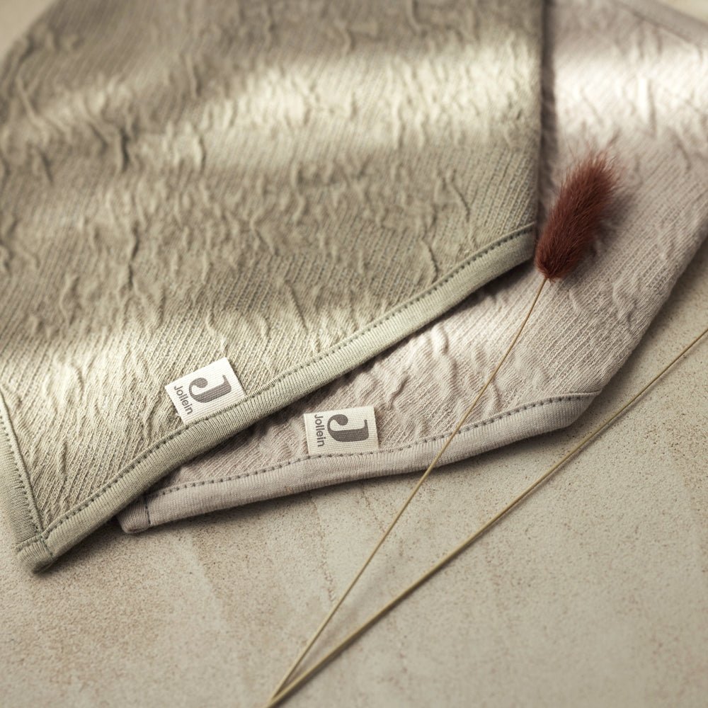 Lot de 2 Bavoirs Bandana Soft Waves - Olive Green - Lina et Compagnie