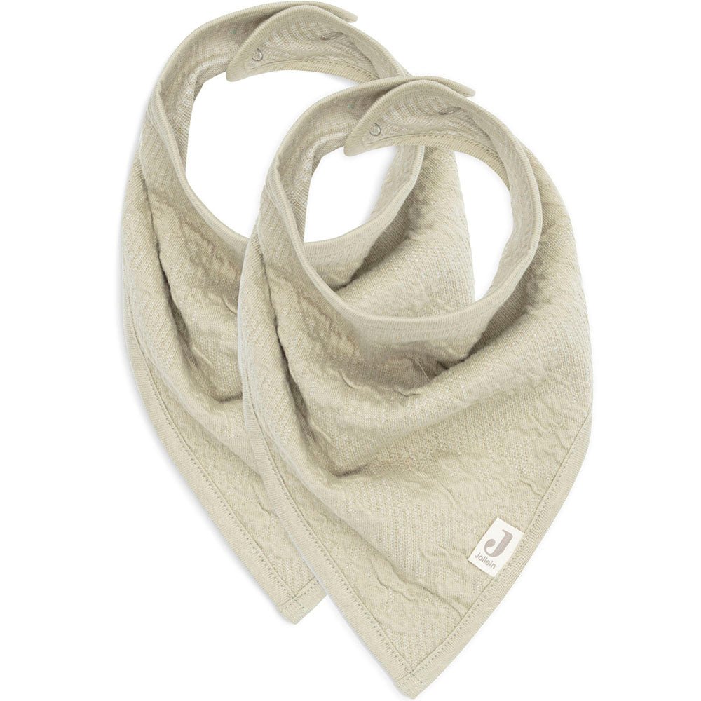Lot de 2 Bavoirs Bandana Soft Waves - Olive Green - Lina et Compagnie
