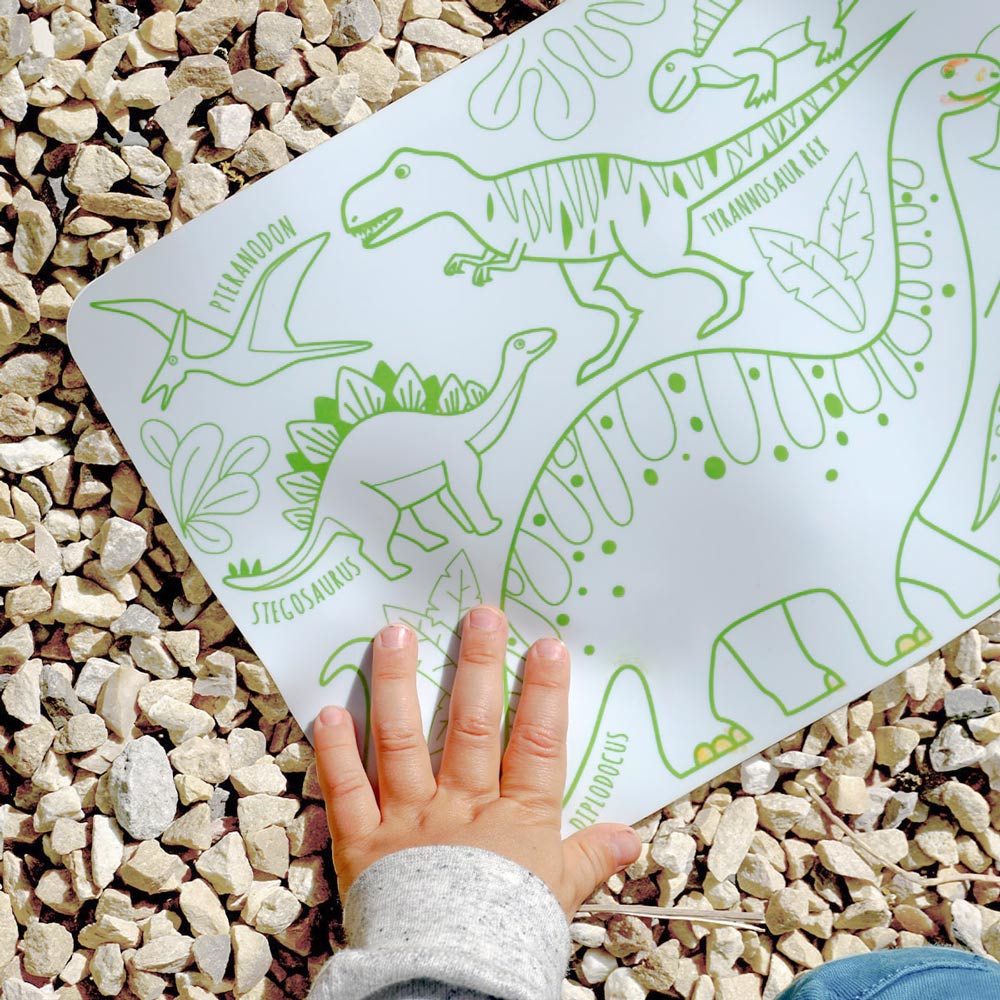 Mini Set de Table à Colorier Réversible - Dinosaure - Lina et Compagnie