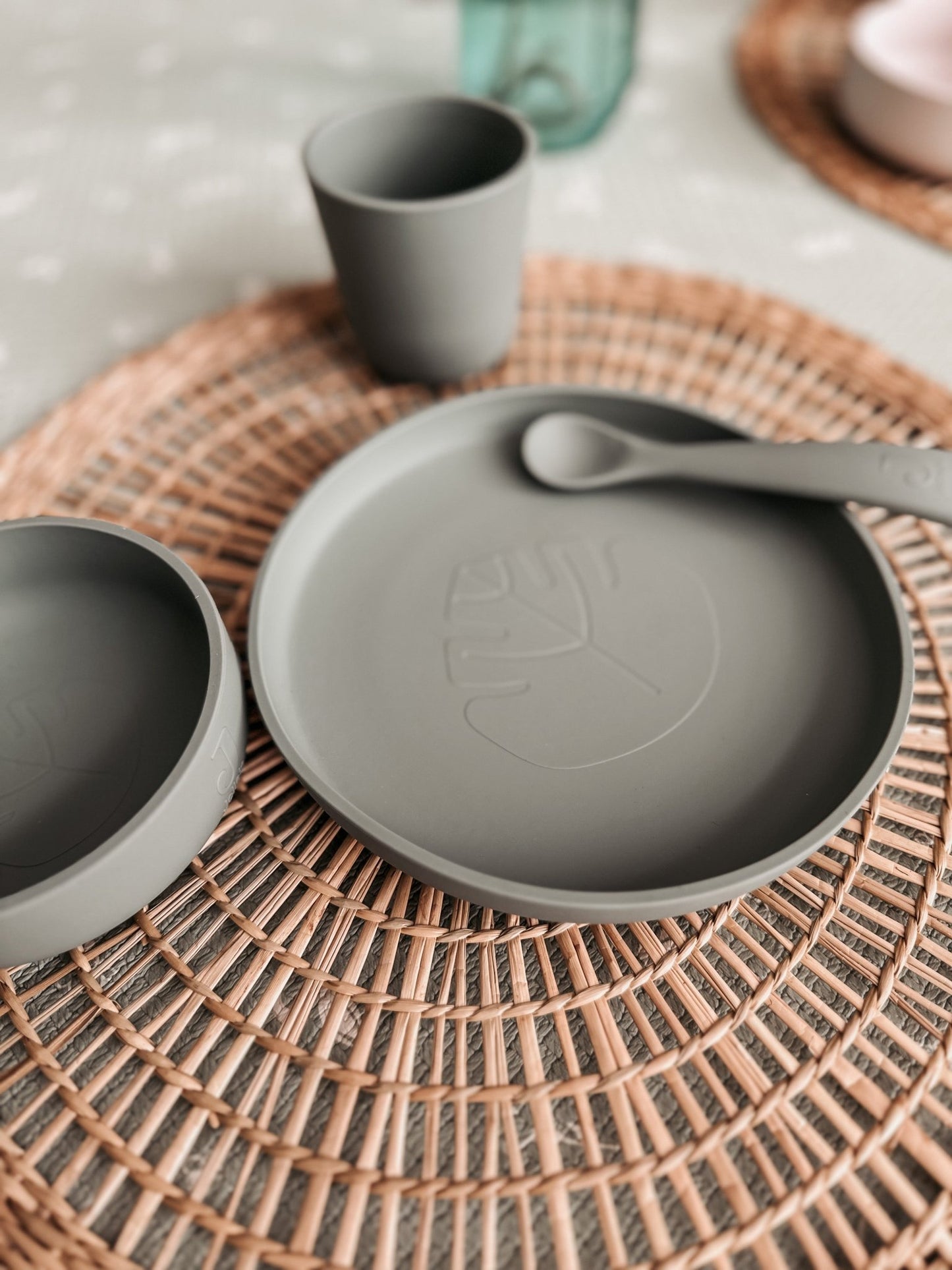Set Repas en silicone 4 pièces - Ash Green - Lina et Compagnie