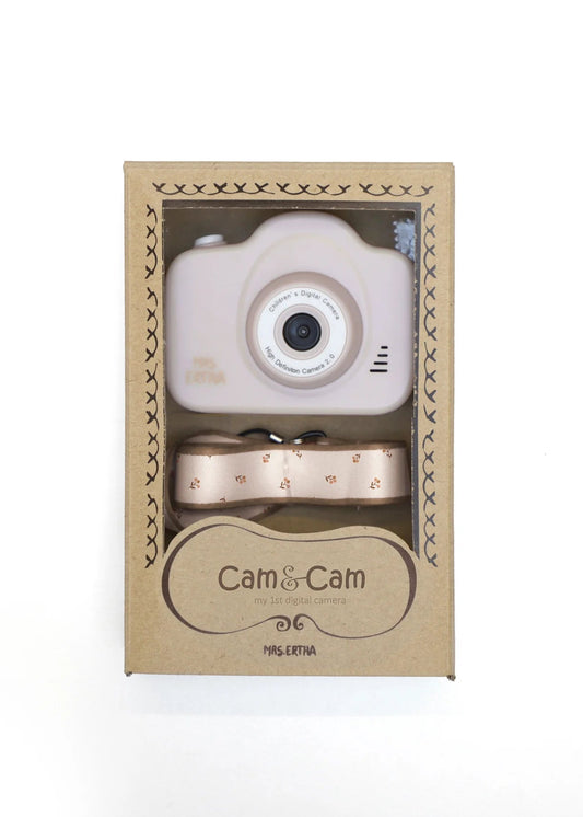 Appareil photo - Bouton de fleur - Rose - Lina et Compagnie