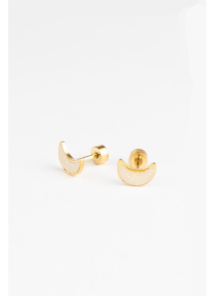 Boucles d'oreilles à tige - Shiny moon - Lina et Compagnie