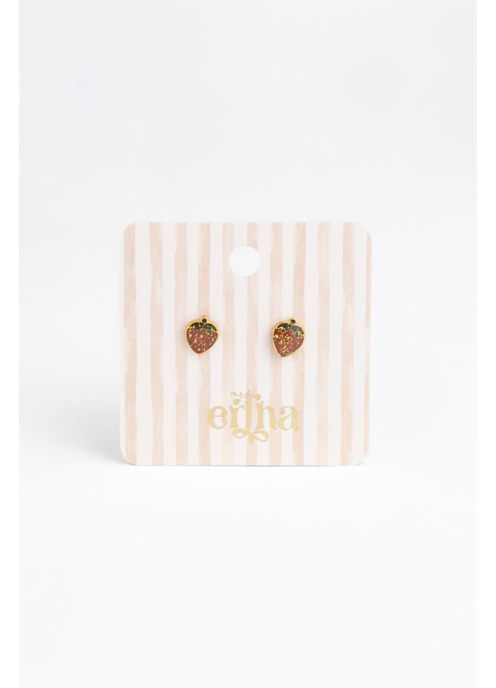 Boucles d'oreilles - Glitter strawberrie - Lina et Compagnie