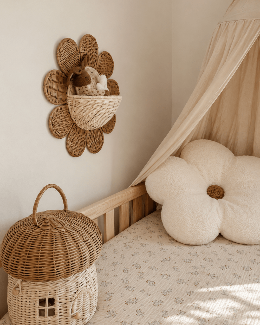 Grand coussin Marguerite - Écru - Lina et Compagnie