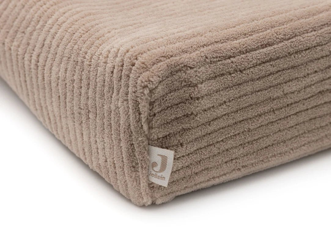 Housse matelas à langer Cloudy Rib - Milky Coffee - Lina et Compagnie