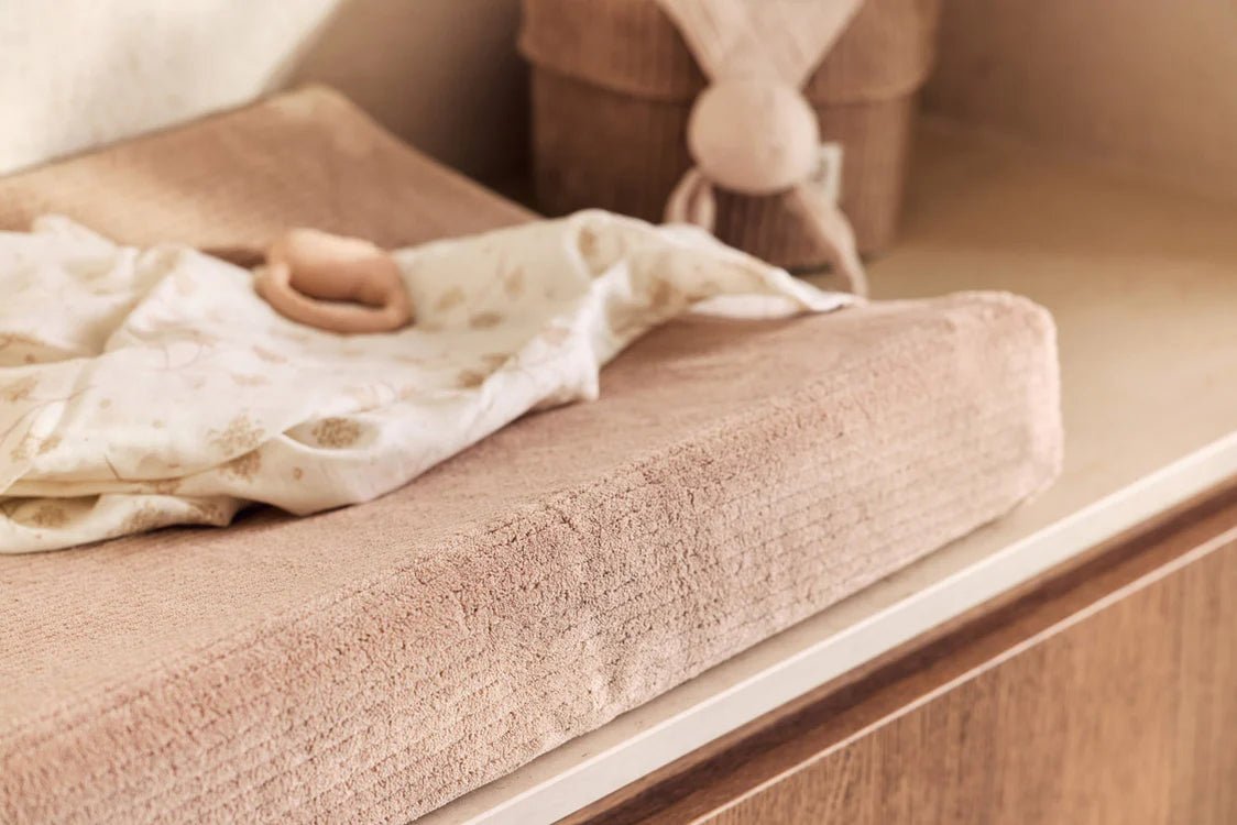Housse matelas à langer Cloudy Rib - Milky Coffee - Lina et Compagnie
