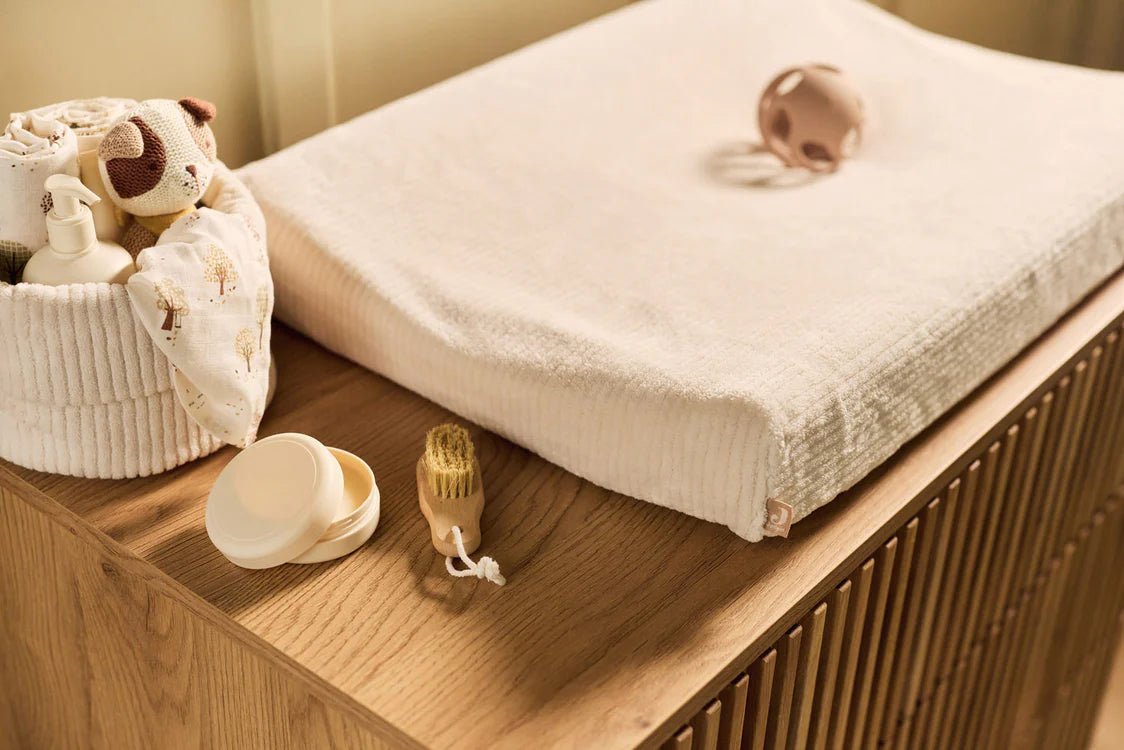 Housse matelas à langer Cloudy Rib - Oatmeal - Lina et Compagnie