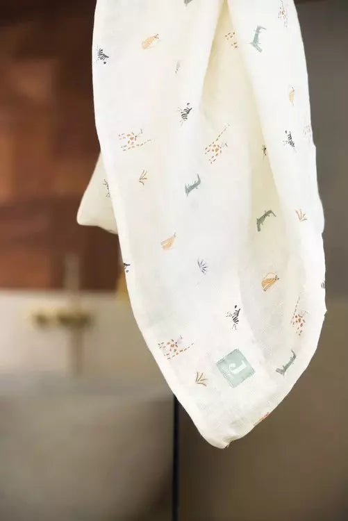 LOT DE 2 MAXI LANGES EN GAZE DE COTON - JUNGLE JAMBO - Lina et Compagnie