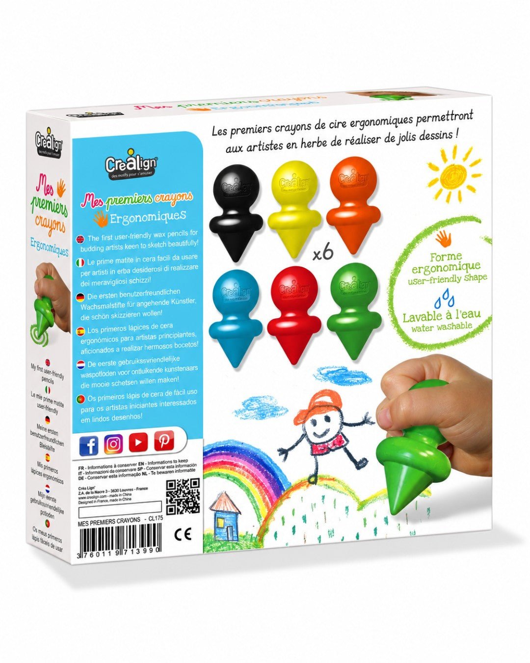 Mes premiers crayons - 6 crayons - Lina et Compagnie