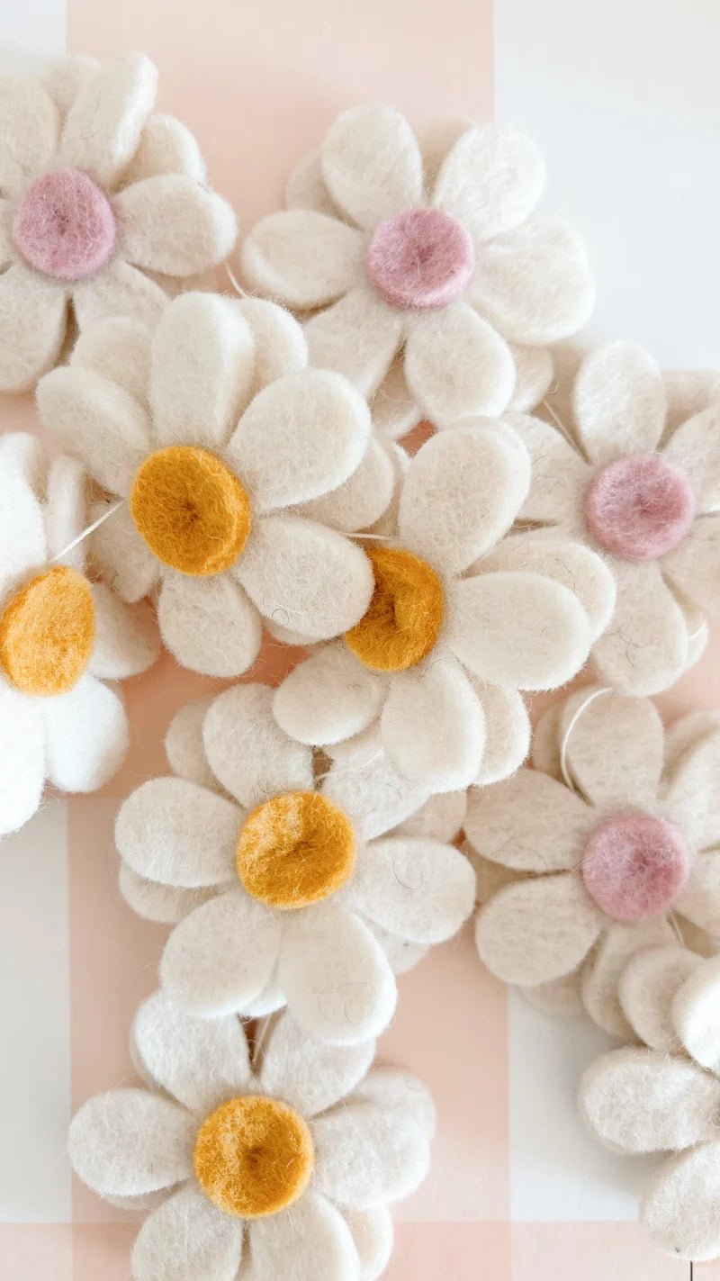 PRÉ - COMMANDE Guirlande - Fleurs blanches et jaunes - Lina et Compagnie