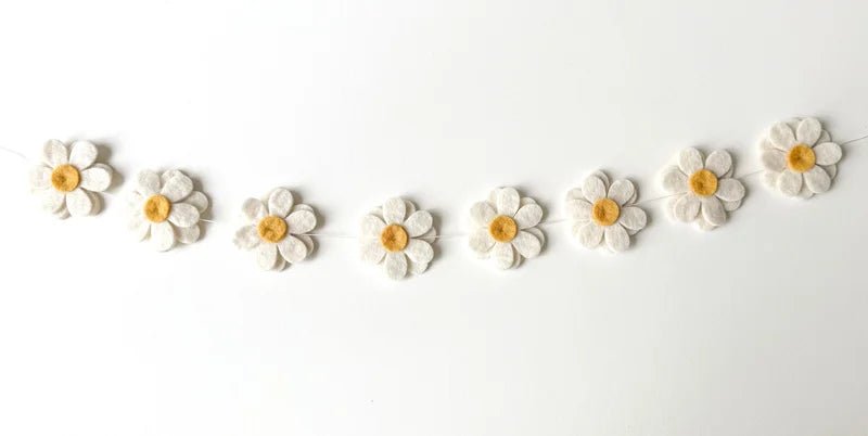 PRÉ - COMMANDE Guirlande - Fleurs blanches et jaunes - Lina et Compagnie