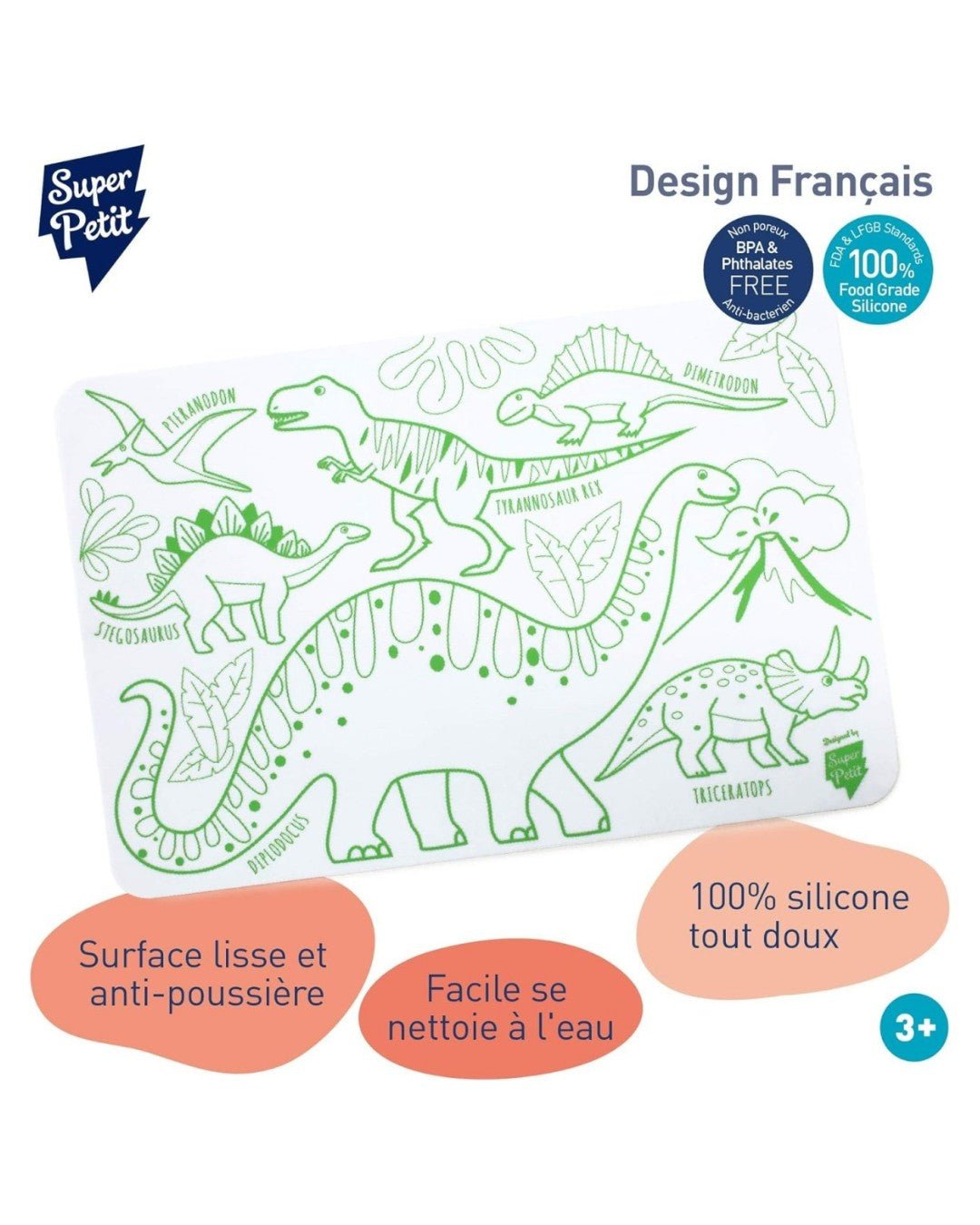 Set de table à colorier - Dinosaure - Lina et Compagnie