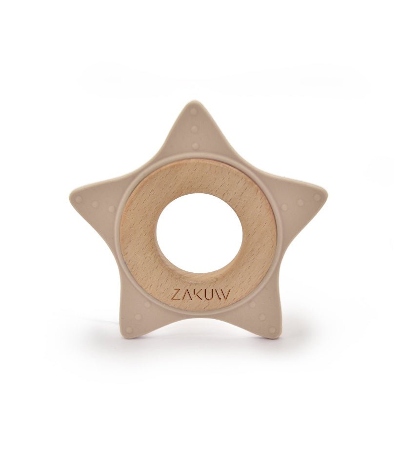 Anneau de Dentition Etoile - Taupe - Lina et Compagnie