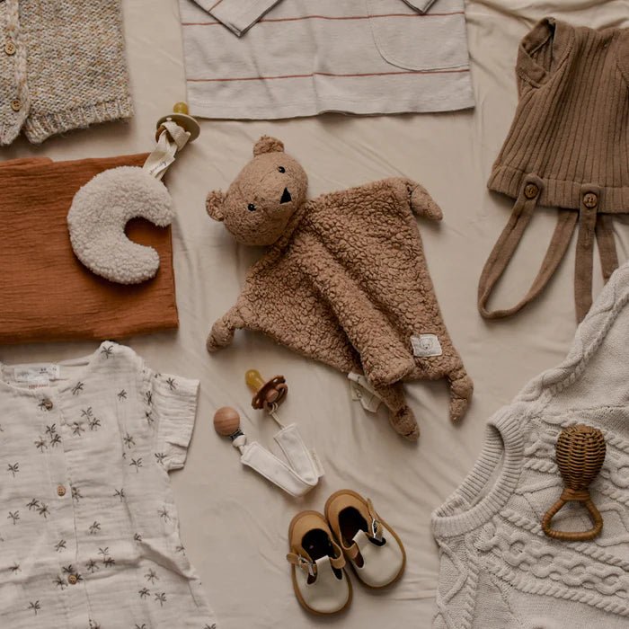 Attache Tétine Lune en Sherpa - Beige - Lina et Compagnie
