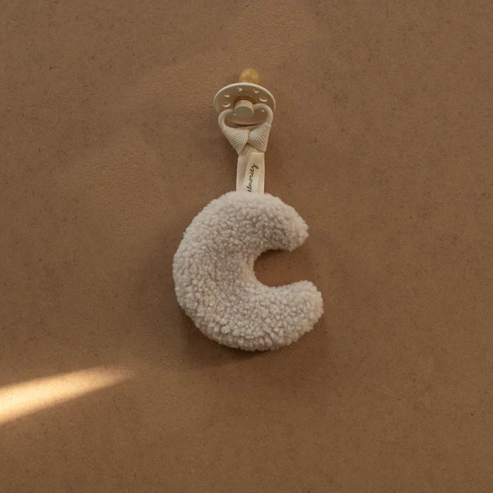 Attache Tétine Lune en Sherpa - Beige - Lina et Compagnie