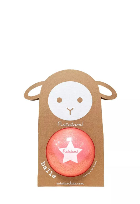 Balle Pailletée Mouton 10 cm - Rose - Lina et Compagnie