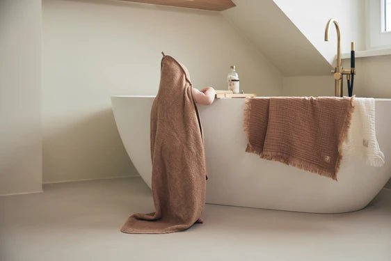 Cape de Bain éponge 100 x 100 cm - Biscuit - Lina et Compagnie