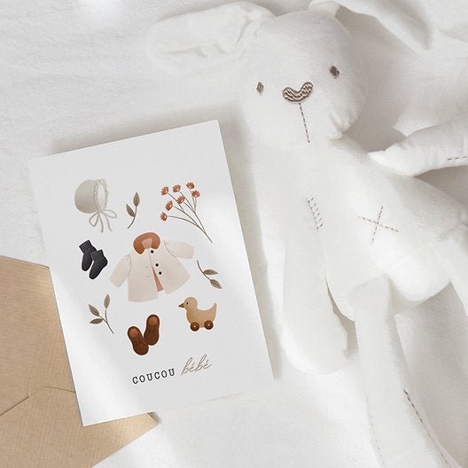 Carte Postale - Le vestiaire de Bébé - Vert - Lina et Compagnie
