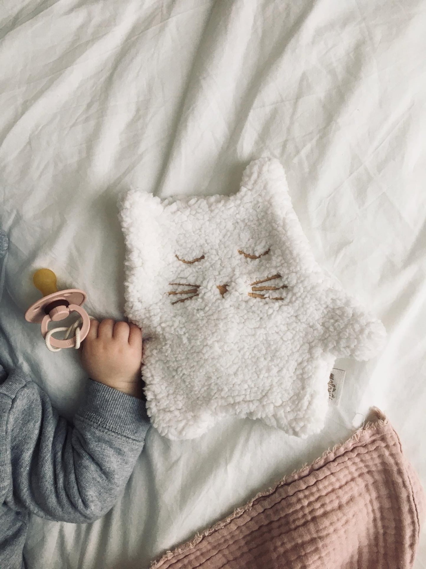 Doudou Attache Tétine Chaton - Ecru - Lina et Compagnie
