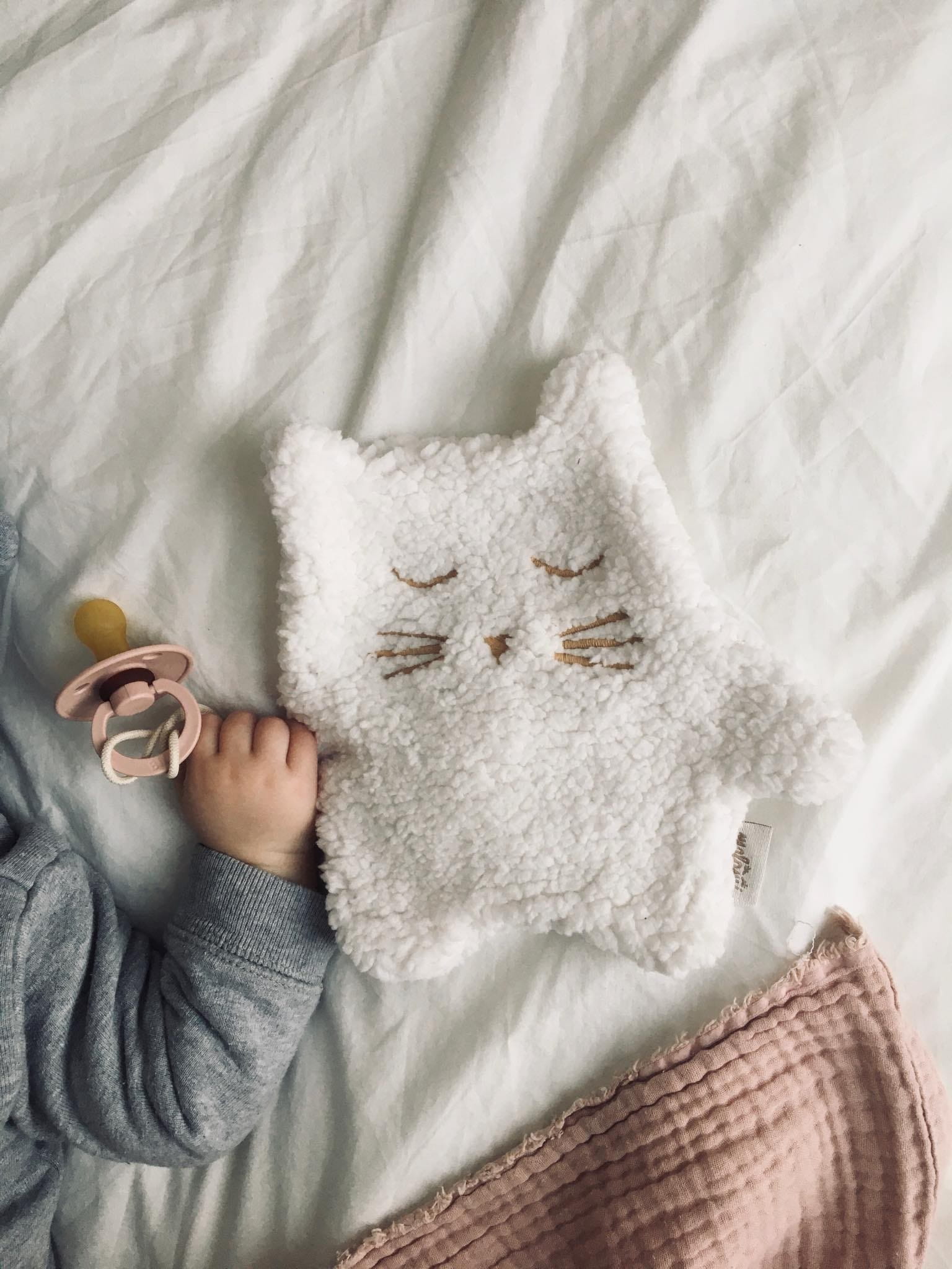 Doudou Attache Tétine Chaton - Ecru - Lina et Compagnie