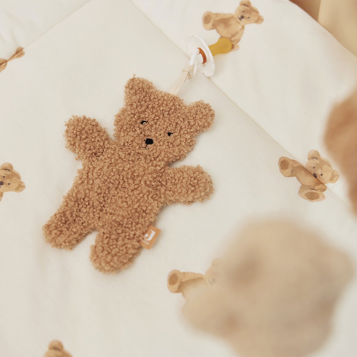 Doudou Attache Tétine Teddy Bear - Biscuit - Lina et Compagnie