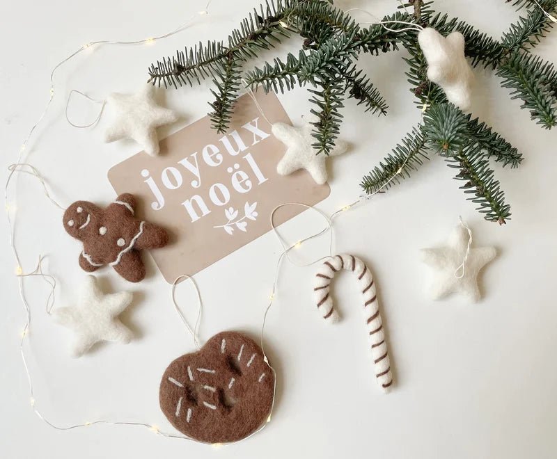 Ensemble de 3 décorations de Noël en Laine Feutrée - Lina et Compagnie