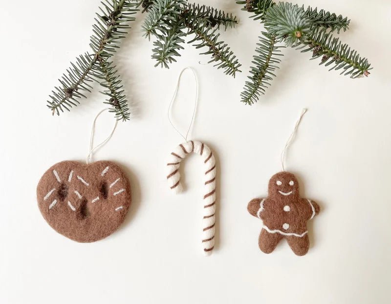 Ensemble de 3 décorations de Noël en Laine Feutrée - Lina et Compagnie