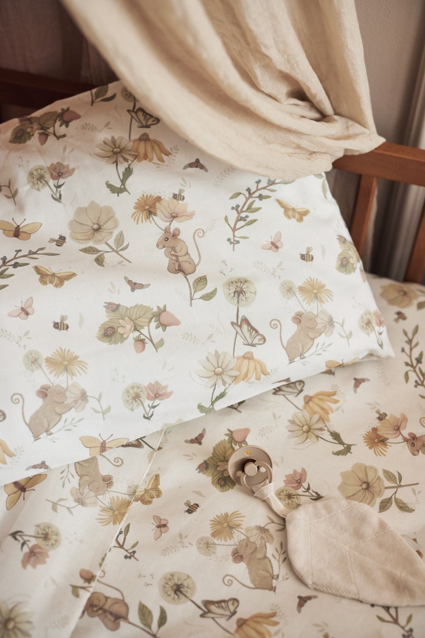 Housse de couette et taie 100x140cm - Dreamy Mouse - Lina et Compagnie