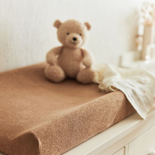 Housse de Matelas à Langer Éponge - Biscuit - Lina et Compagnie