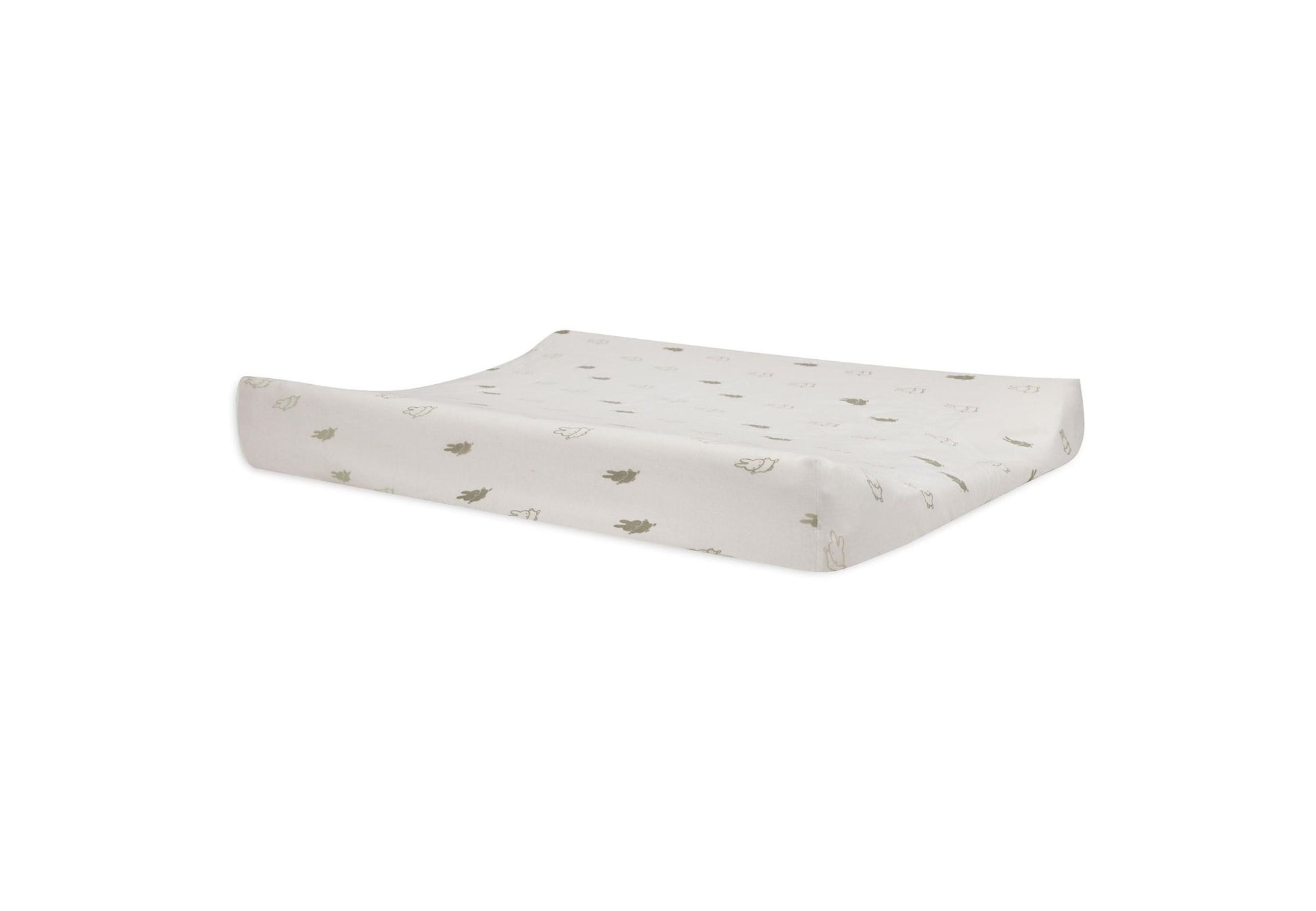 Housse de matelas à langer en tissu moumoute écru