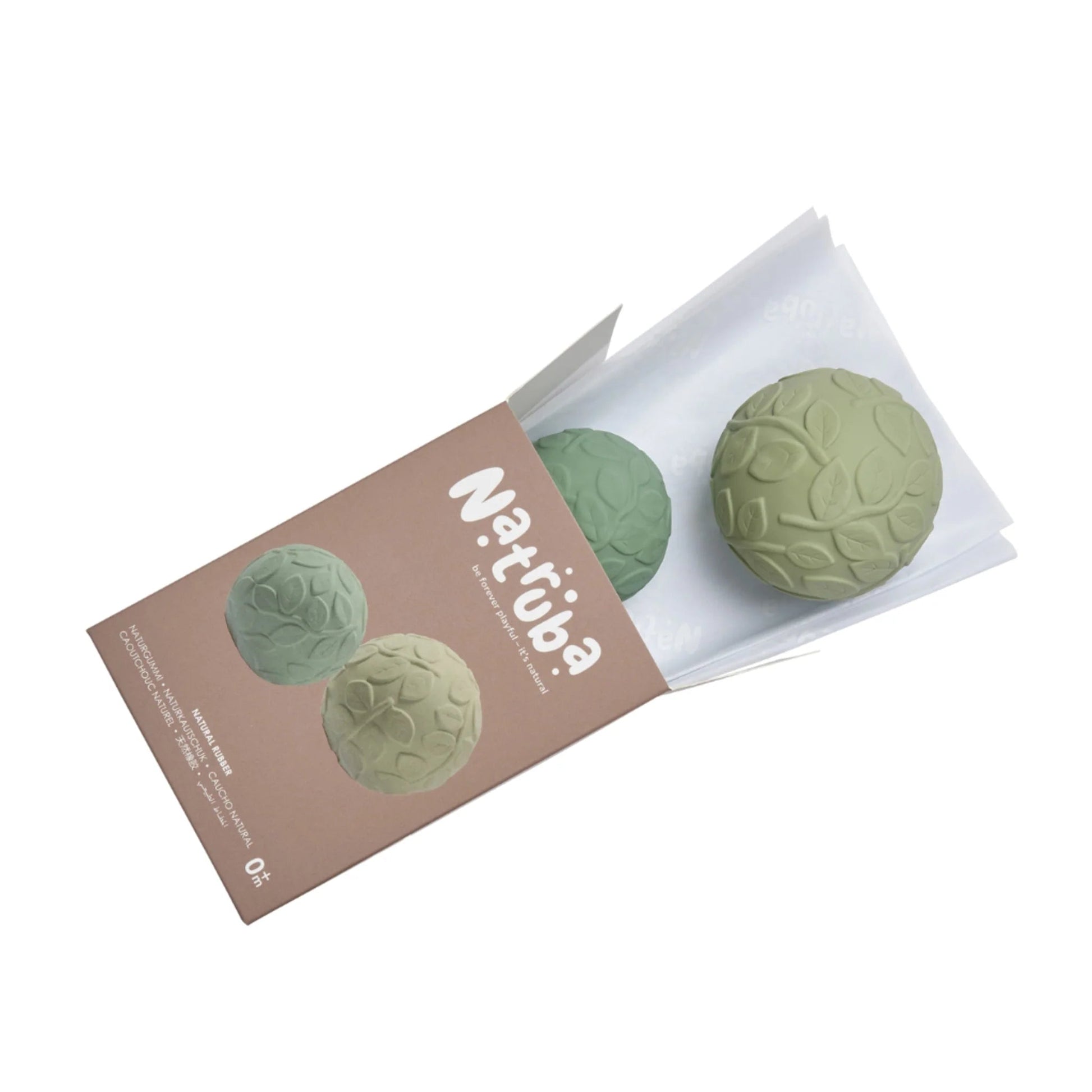 Lot de 2 Balles Sensorielles en Hévéa - Vert - Lina et Compagnie