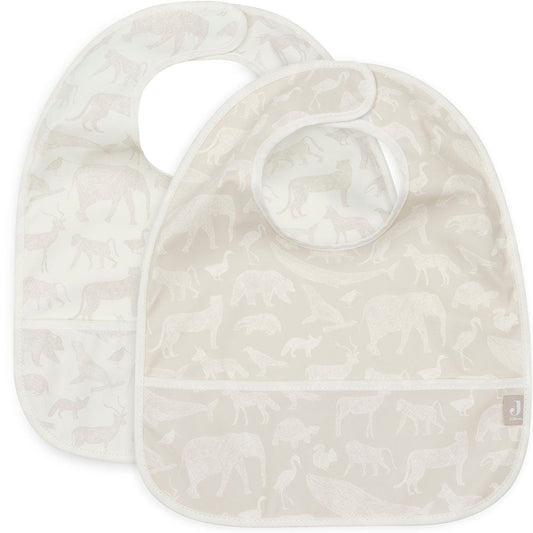 Lot de 2 Bavoirs Imperméables - Animals Nougat - Lina et Compagnie