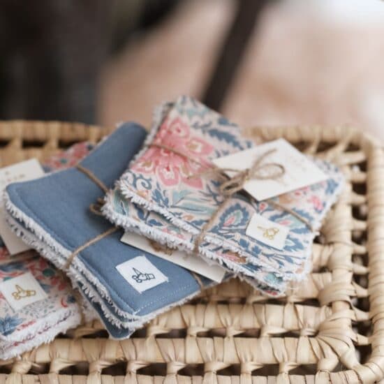 Lot de 3 Lingettes Lavables - Camélia - Lina et Compagnie
