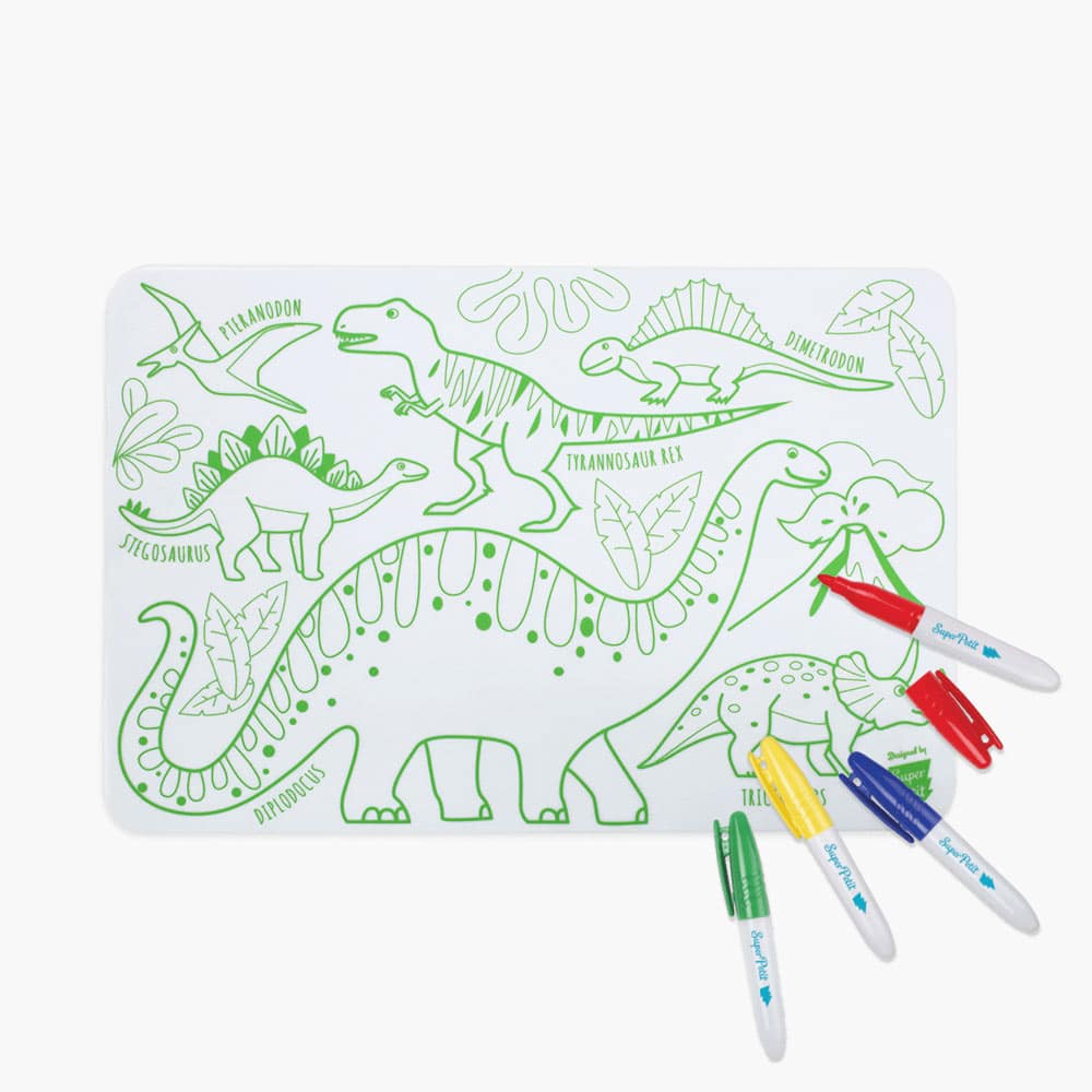Mini Set de Table à Colorier Réversible - Dinosaure - Lina et Compagnie