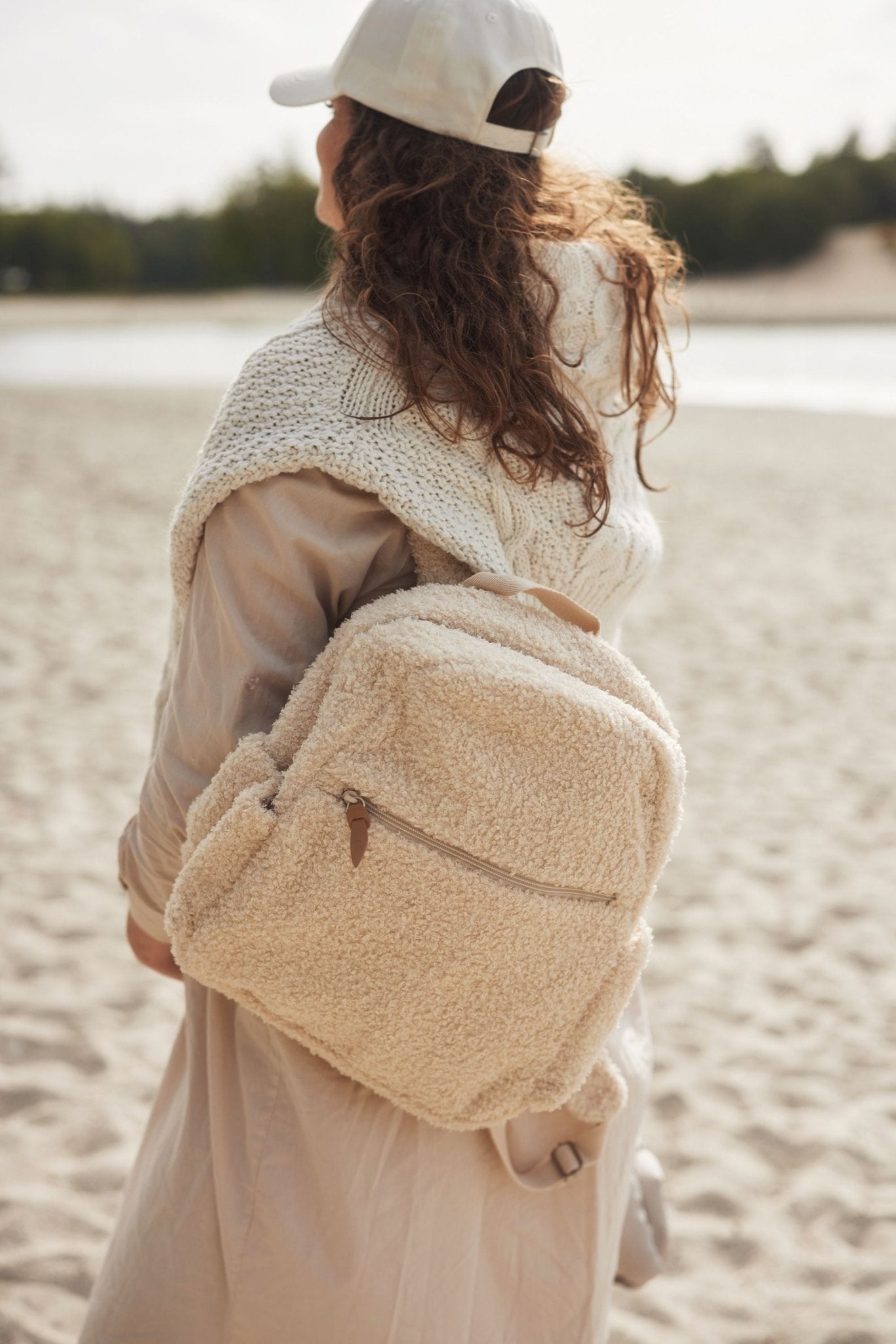 Sac à langer / Sac à dos Bouclé - Naturel - Lina et Compagnie