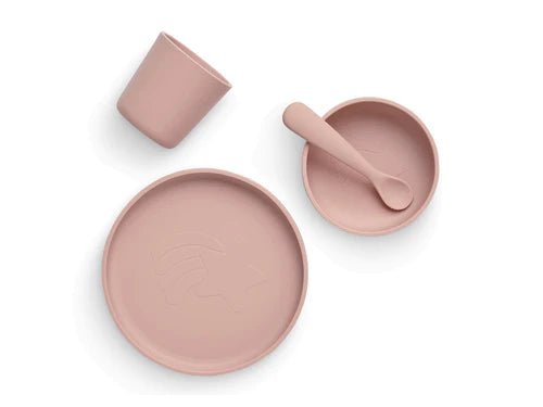 Set Repas en silicone 4 pièces - Pale Pink - Lina et Compagnie